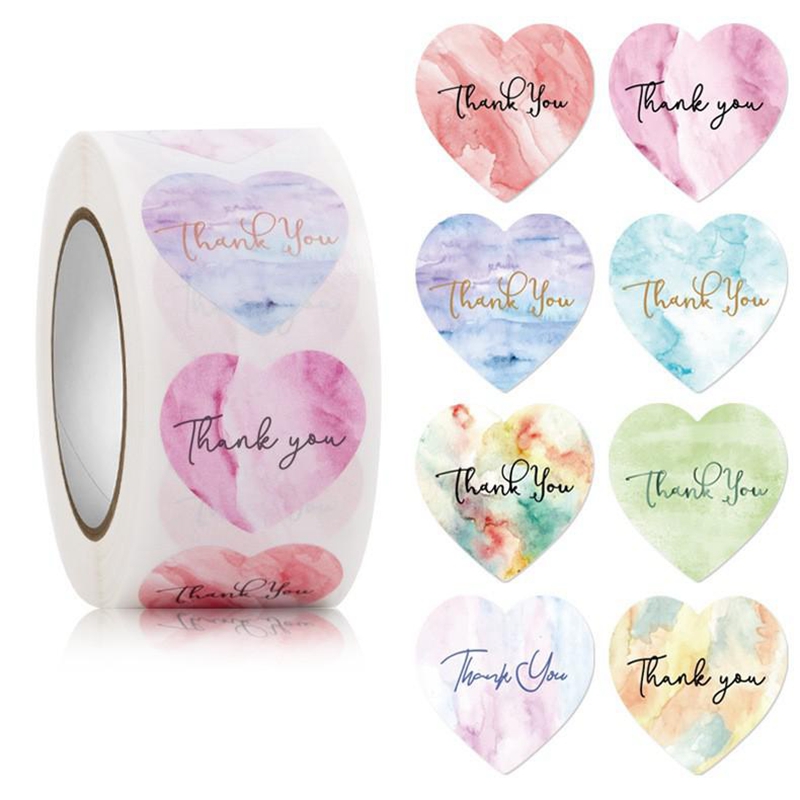 Wedding Supply Business - 100-500 pezzi cuore grazie adesivi fiori