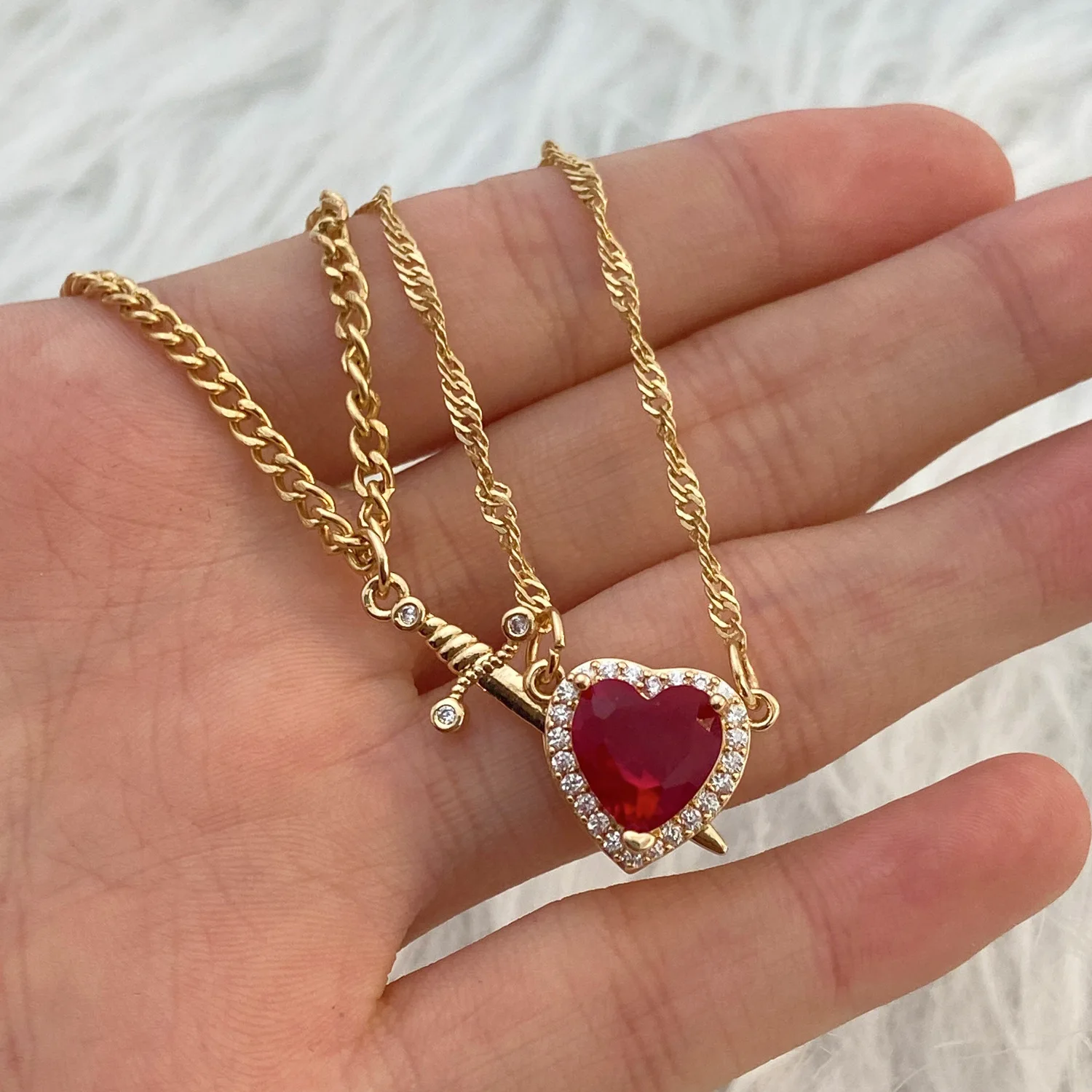Wedding Qw - Collana di coppia di cuori e